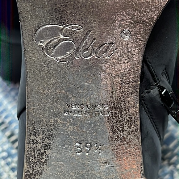 Elsa two tone leather heeled boots size 39 1/2 - Picture 11 of 11